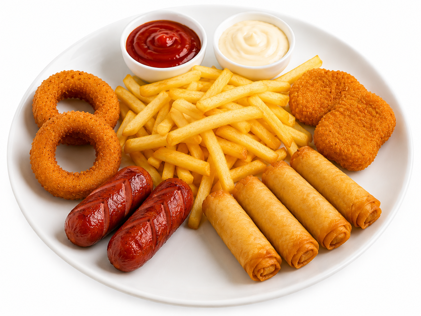 Atıştırmalık Tabağı (Patates + Sosis + Soğan Halkası + Nugget + Sigara Böreği)