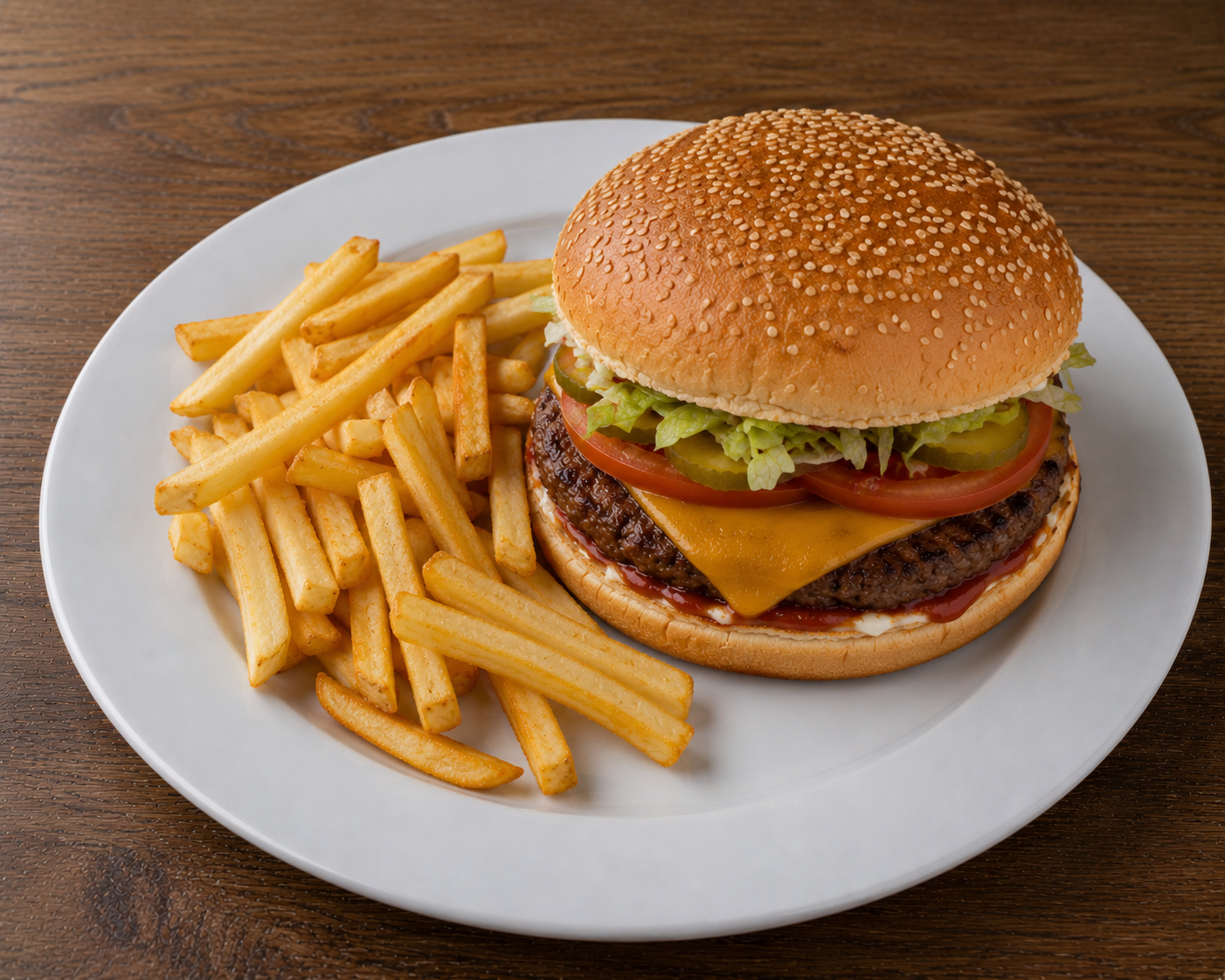 Cheeseburger (Yarım porsiyon patates kızartması ile)